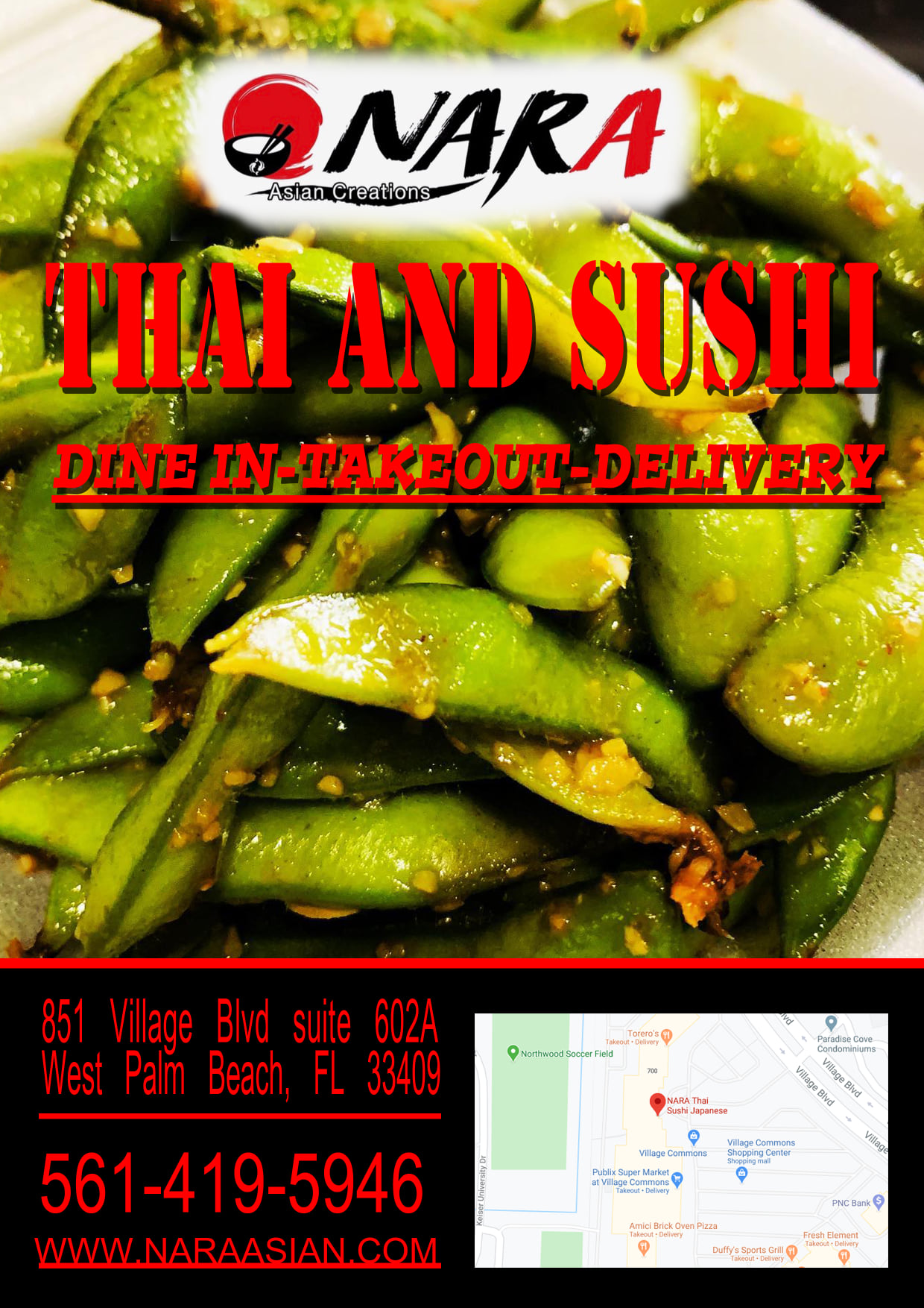 NARA Thai Sushi Japanese 851 Village Blvd Suit 602A, West Palm Beach