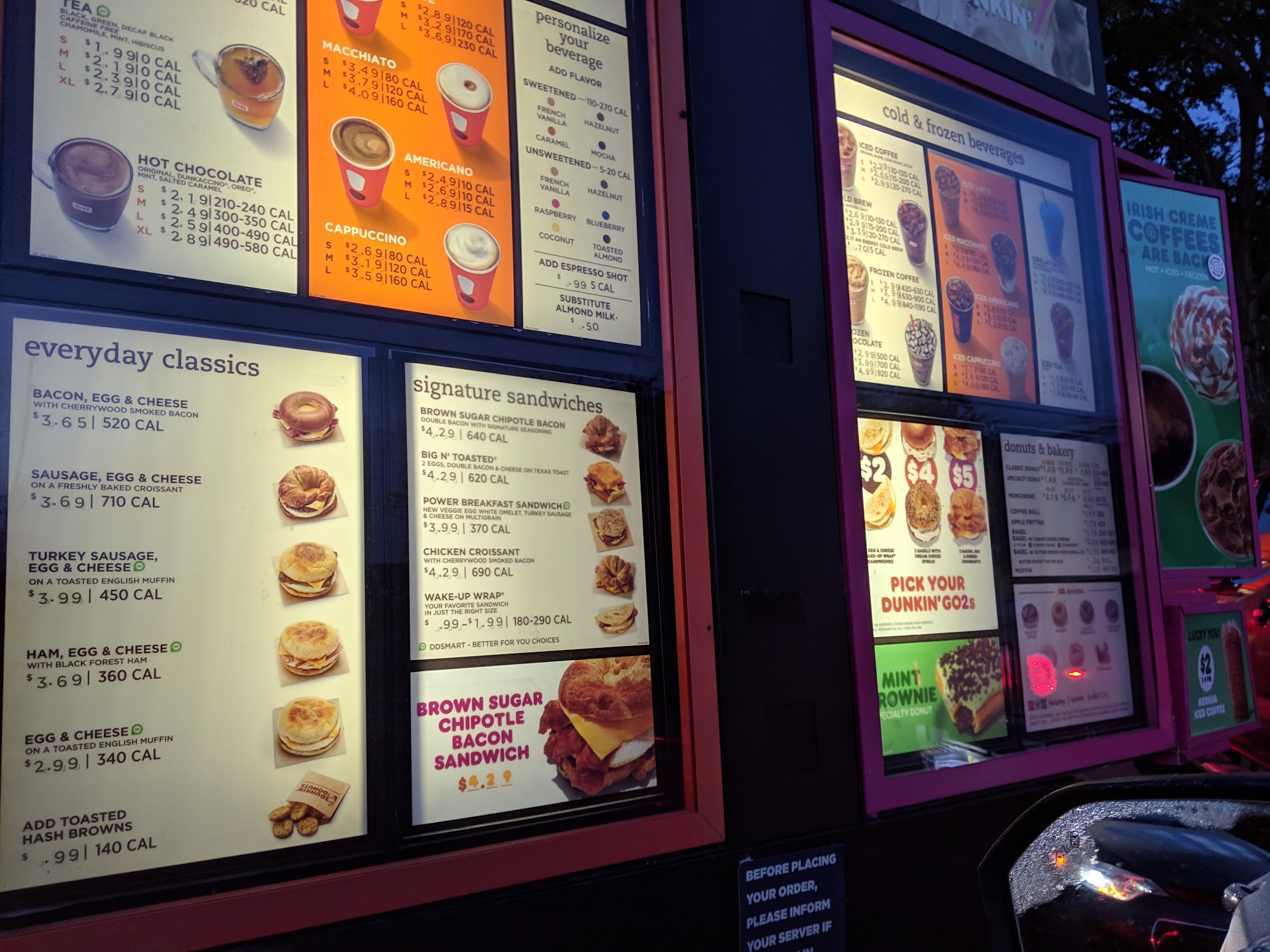 Dunkin' Menu