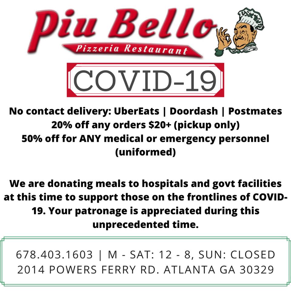Piu Bello Pizzeria Restaurant 2014 Powers Ferry Rd #450, Atlanta