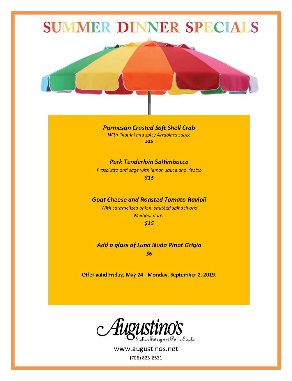 Augustino's Italian Eatery and Prime Steaks 2 10th St, Augusta