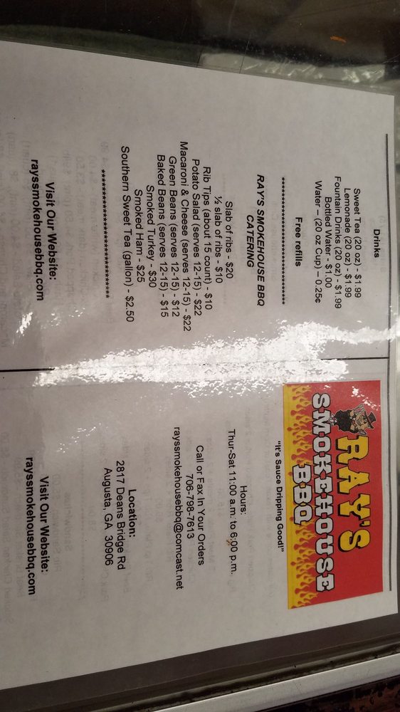 Ray's Smokehouse BBQ 2817 Deans Bridge Rd, Augusta