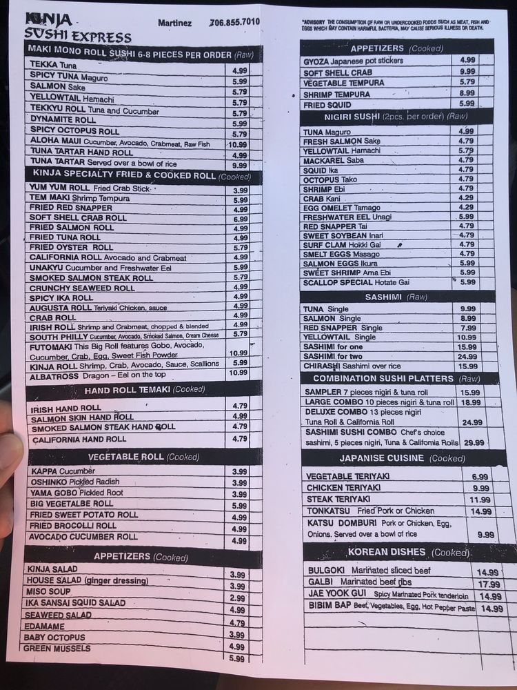 Kinja Sushi Express 516 Shartom Dr, Augusta