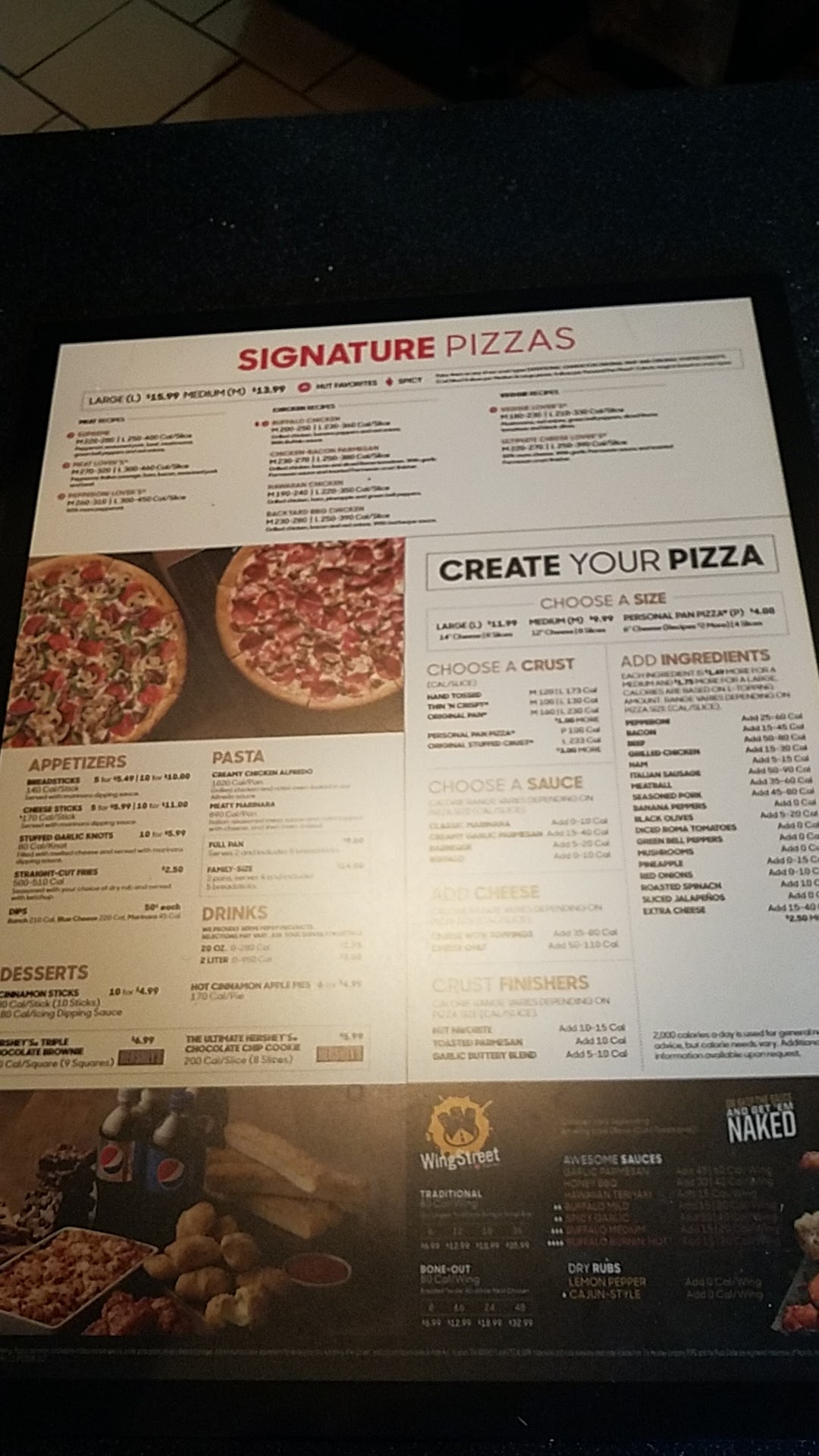 Pizza Hut Menu