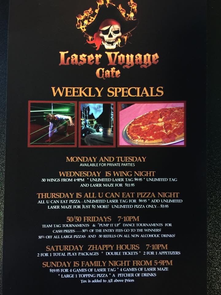 Laser Voyage Cafe Menu