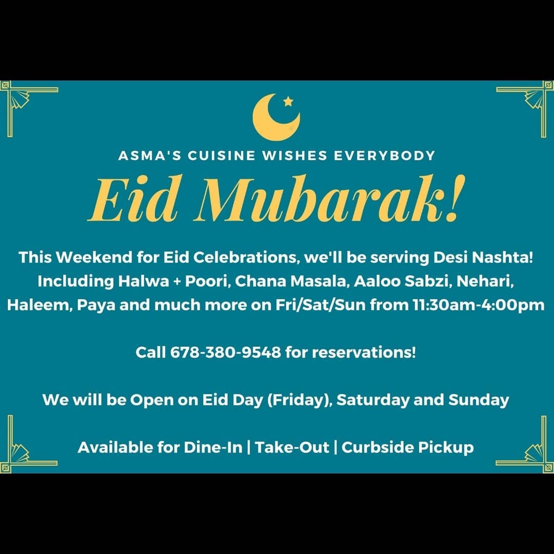 Asma's Cuisine 3099 Breckinridge Blvd #114b, Duluth