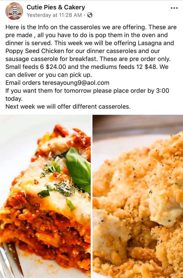 Pies & Cakery Cutie Menu