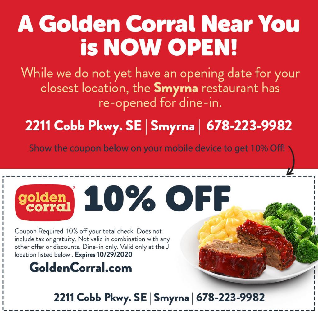 Golden Corral Buffet & Grill 3845 Austell Rd SW, Marietta