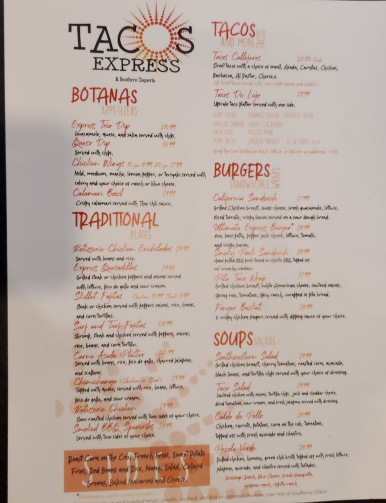 Tacos Express A Southern Taqueria 1568 Indian Trail Lilburn Rd NW #109, Norcross