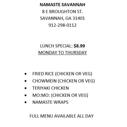 Namaste Savannah 8 E Broughton St, Savannah