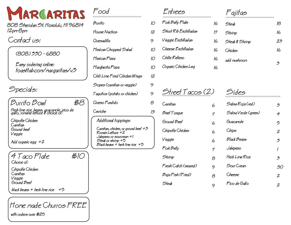 Margaritas 808 Sheridan St #111, Honolulu