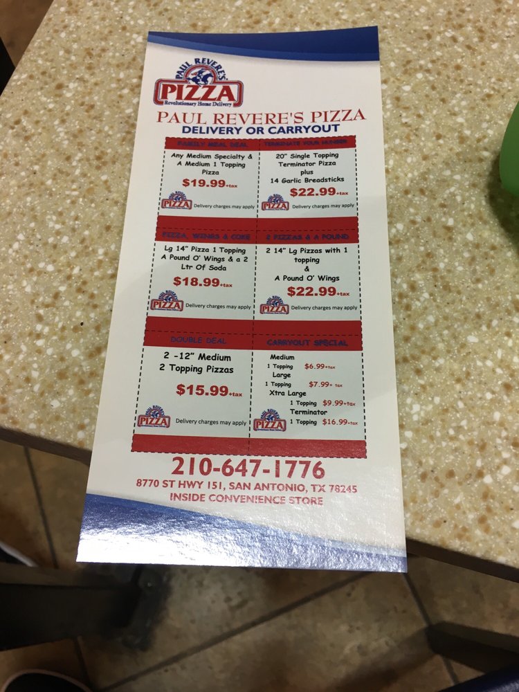 Paul Revere's Pizza 1935 51st St NE, Cedar Rapids