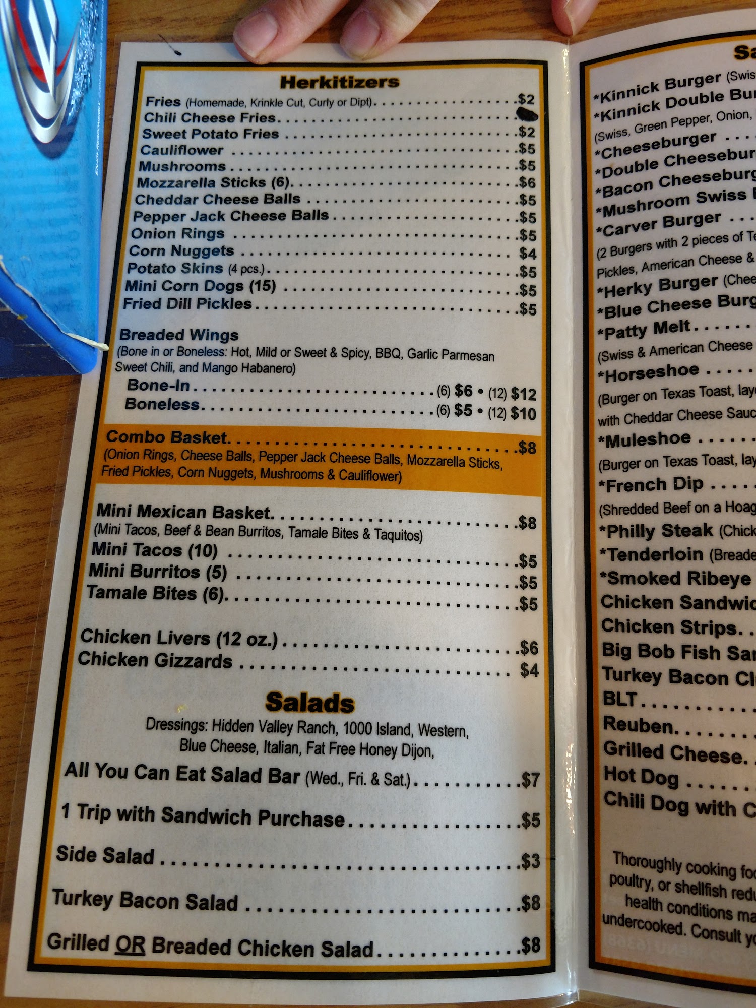 Montrose Riverfront, Inc. Menu