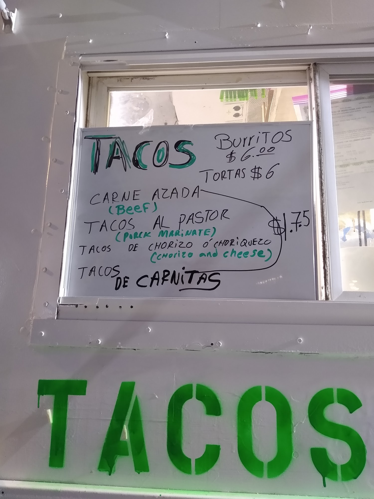 Tacos el viejo fer Menu