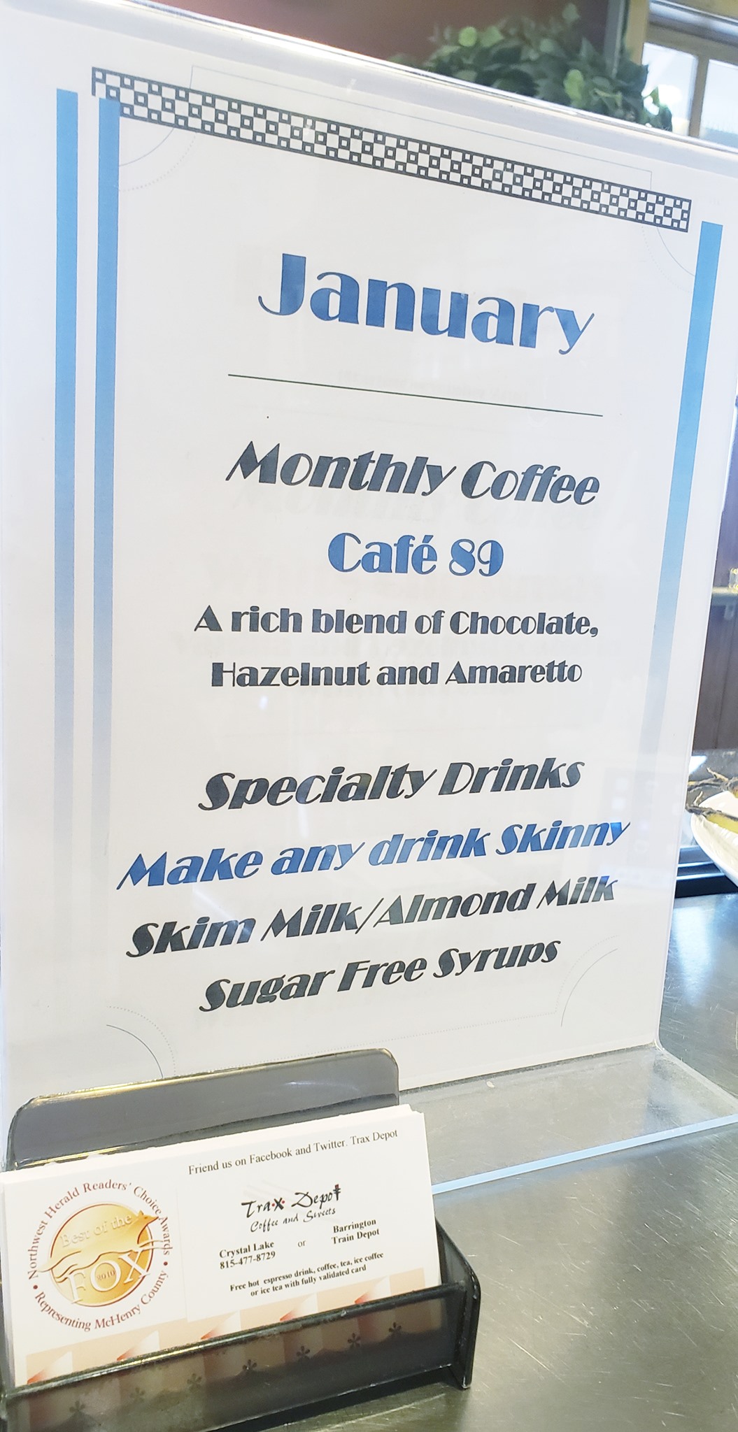 Barrington Bean Junction, LLC Menu