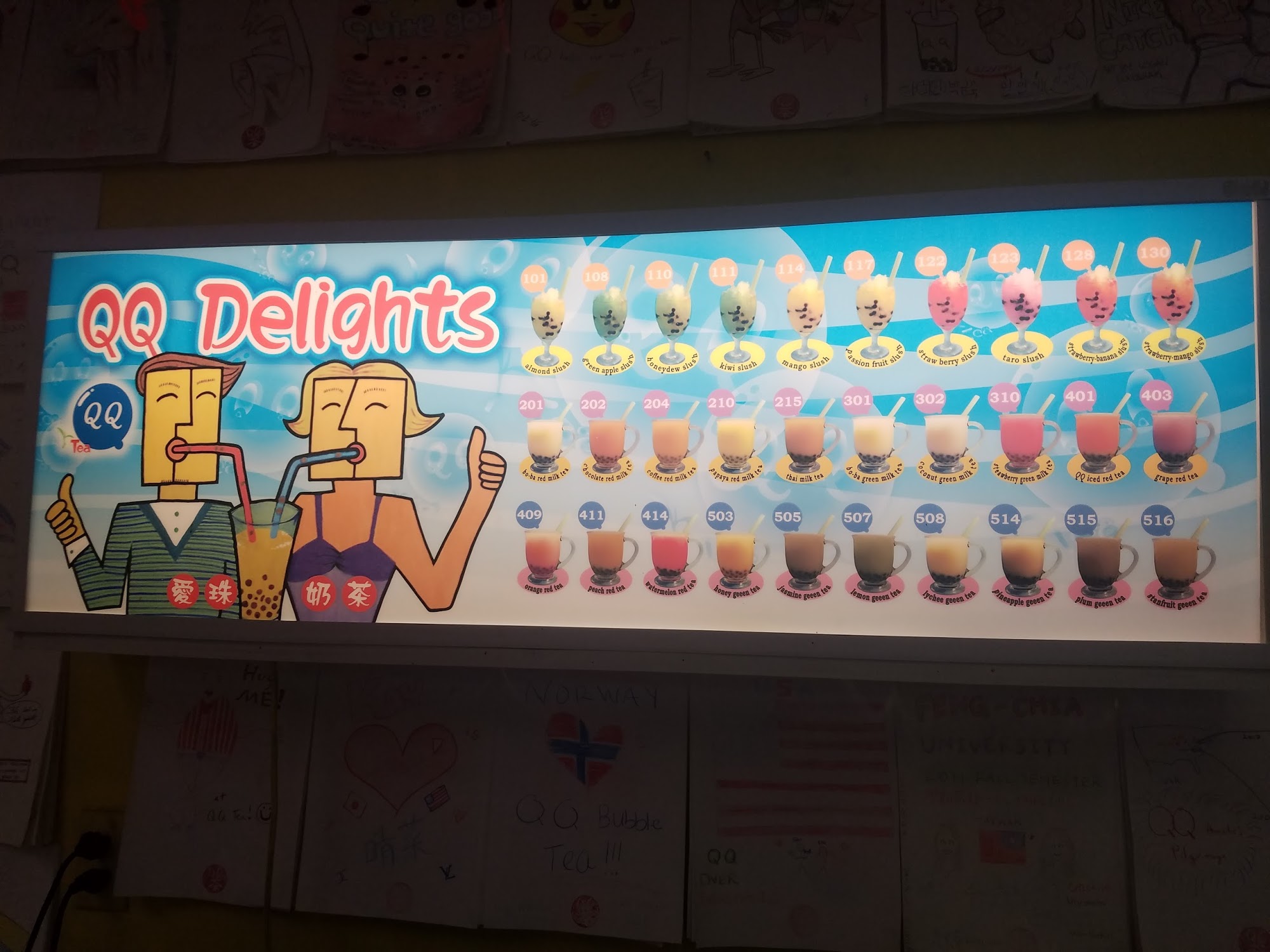 Q Q Bubble Tea Menu