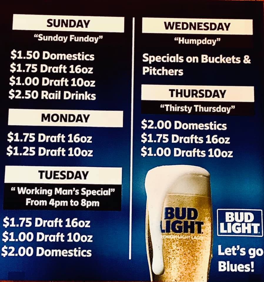 Broadway Tavern Menu