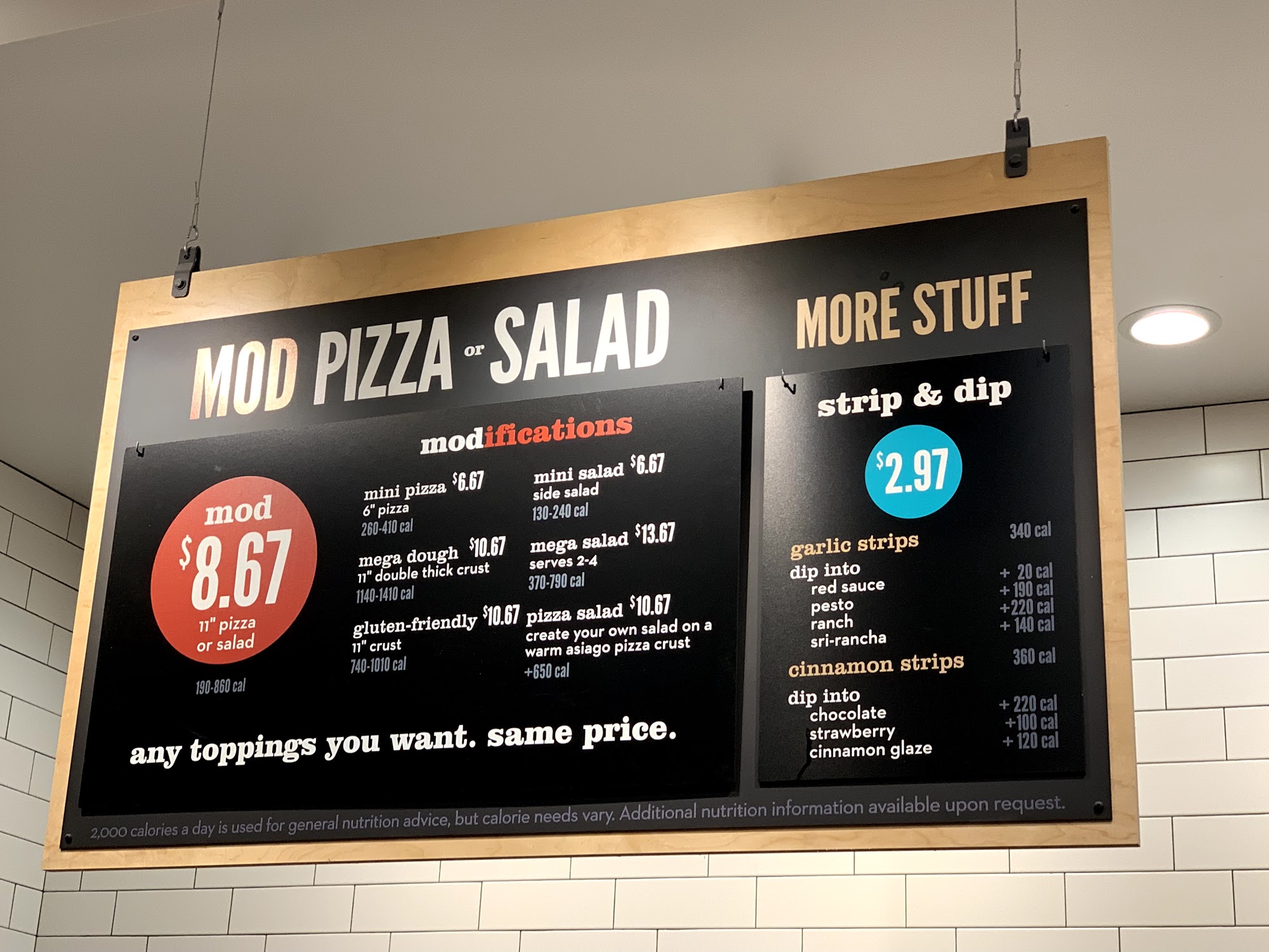 MOD Pizza Menu