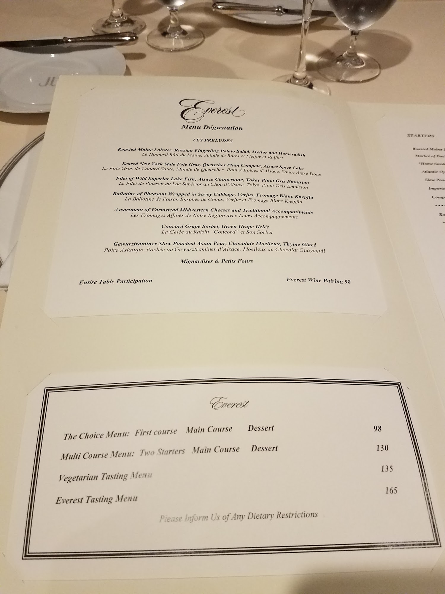 Everest Menu