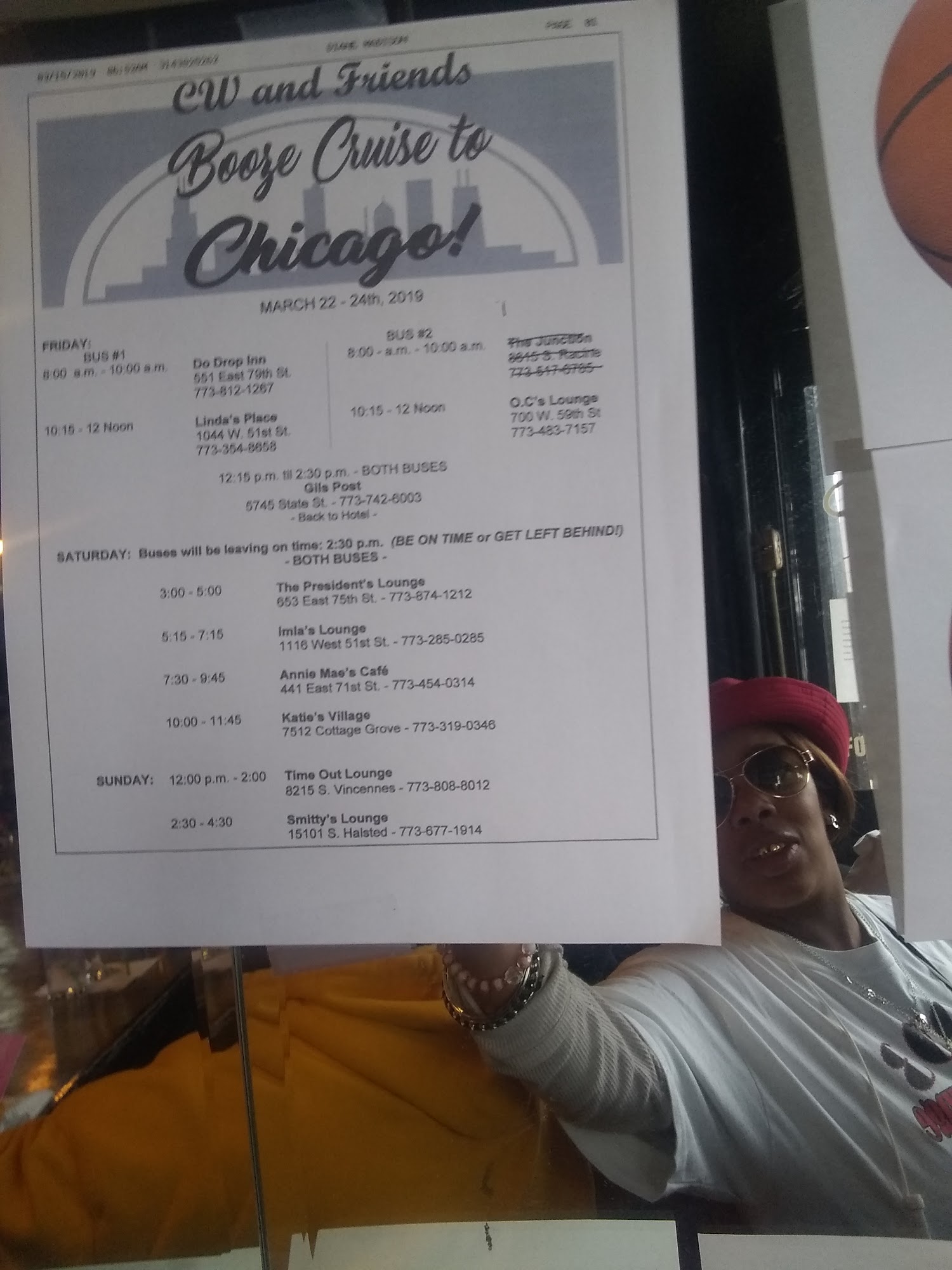 Time Out Lounge Menu