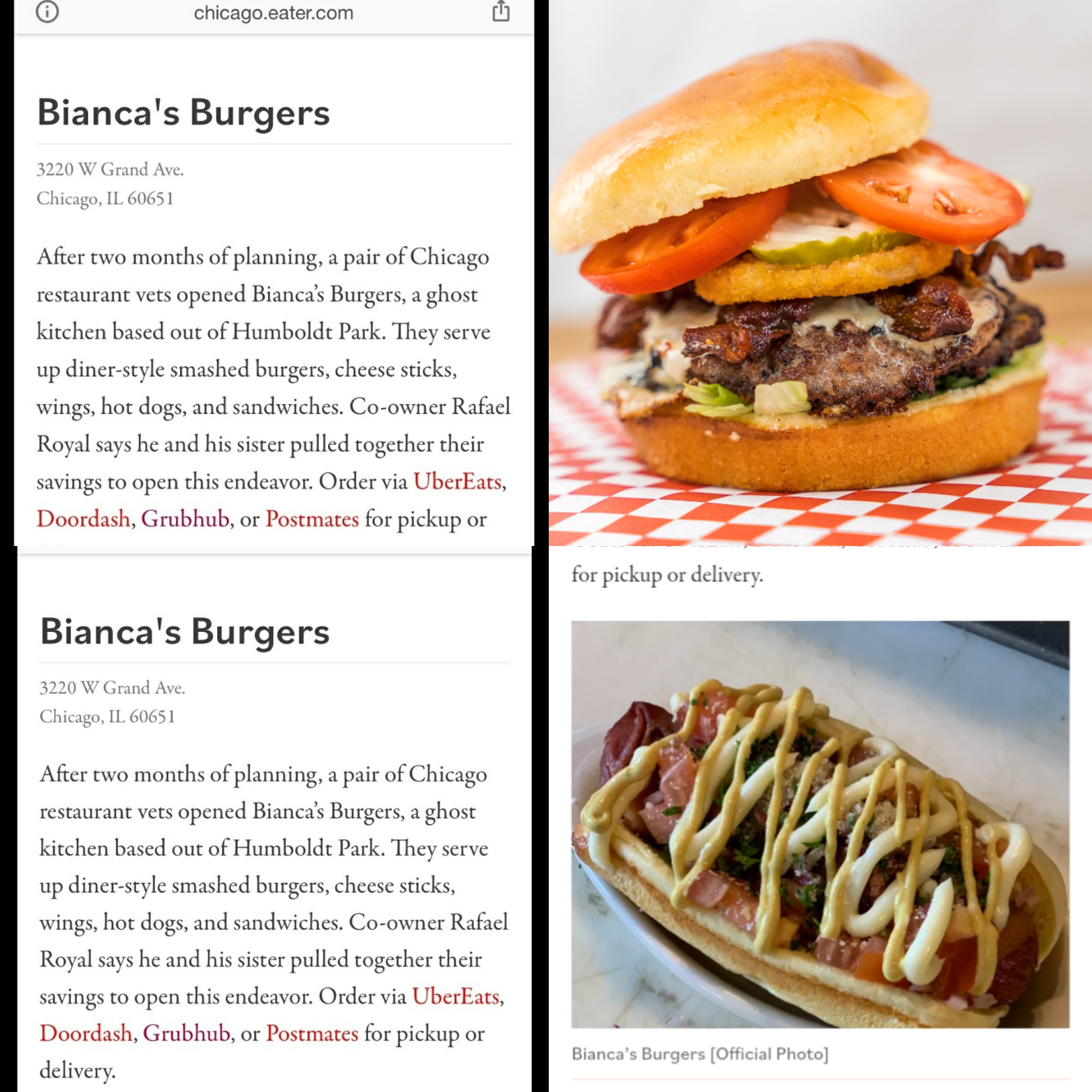 Bianca's Burgers 3220 W Grand Ave, Chicago