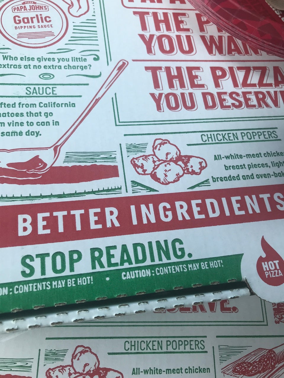 Papa Johns Pizza Menu