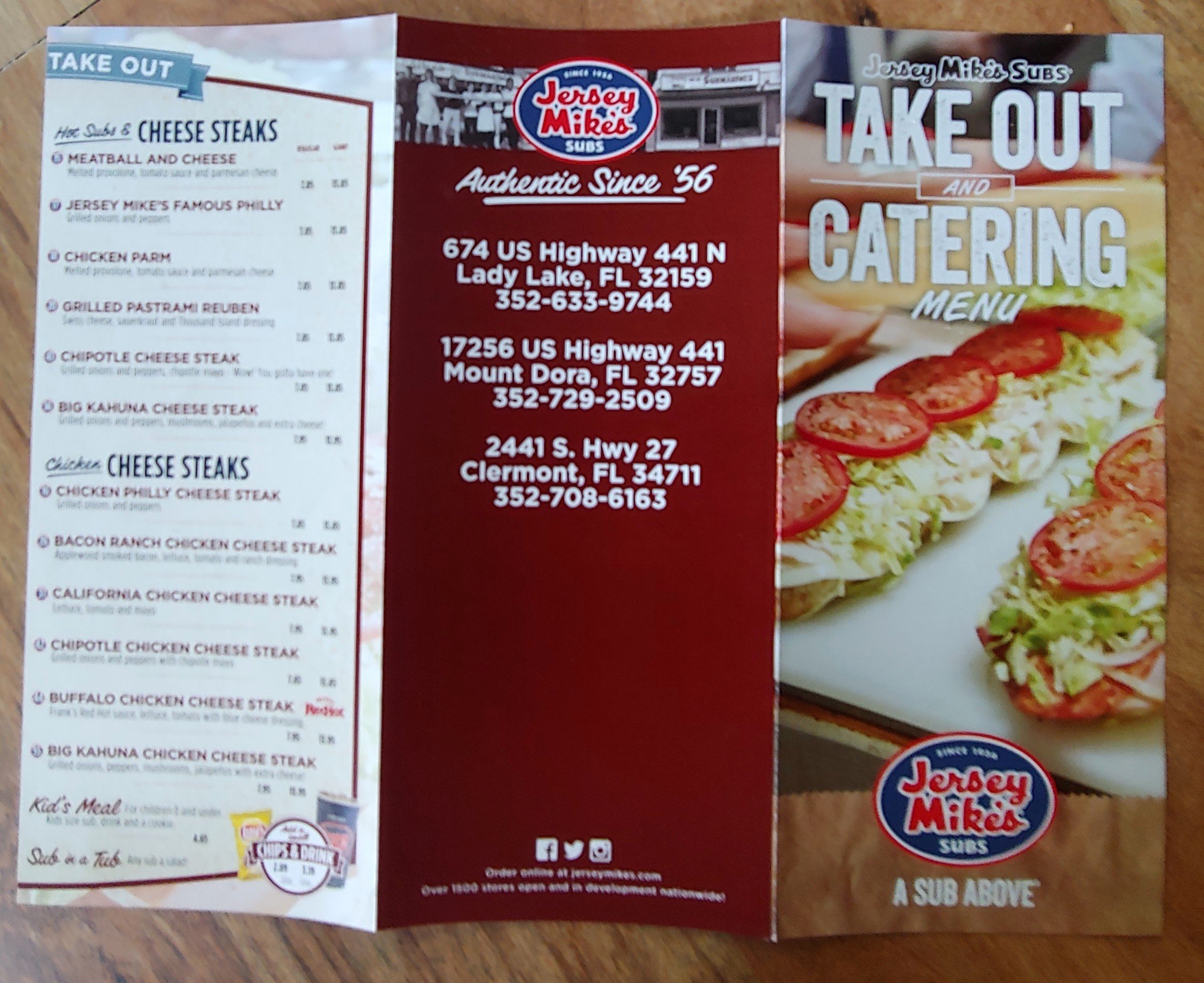 Jersey Mike's Subs Menu