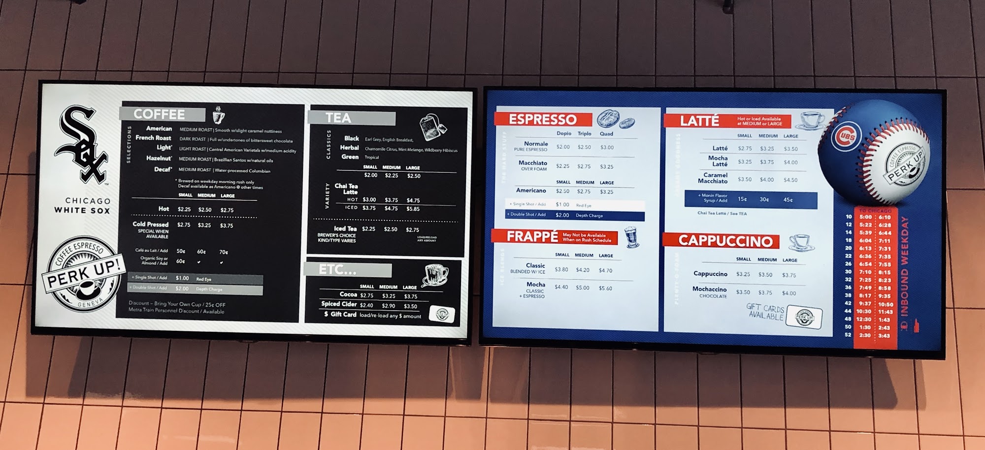 Perk Up! Geneva Menu