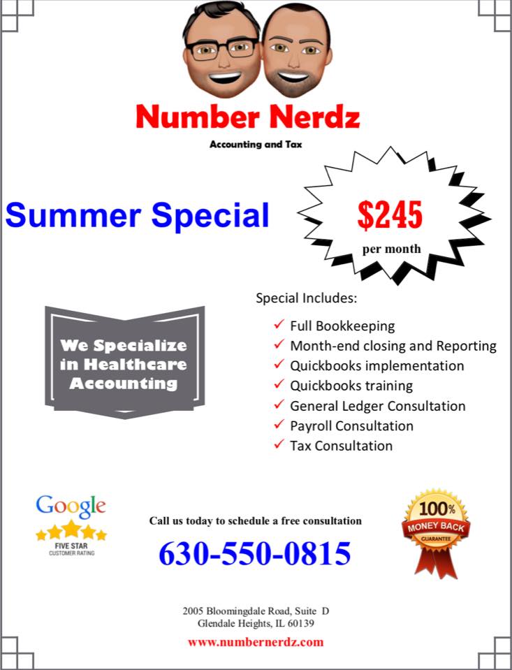 Number Nerdz Tax Accounting And Bookkeeping 2005 Bloomingdale Rd STE D, Glendale Heights Illinois 60139