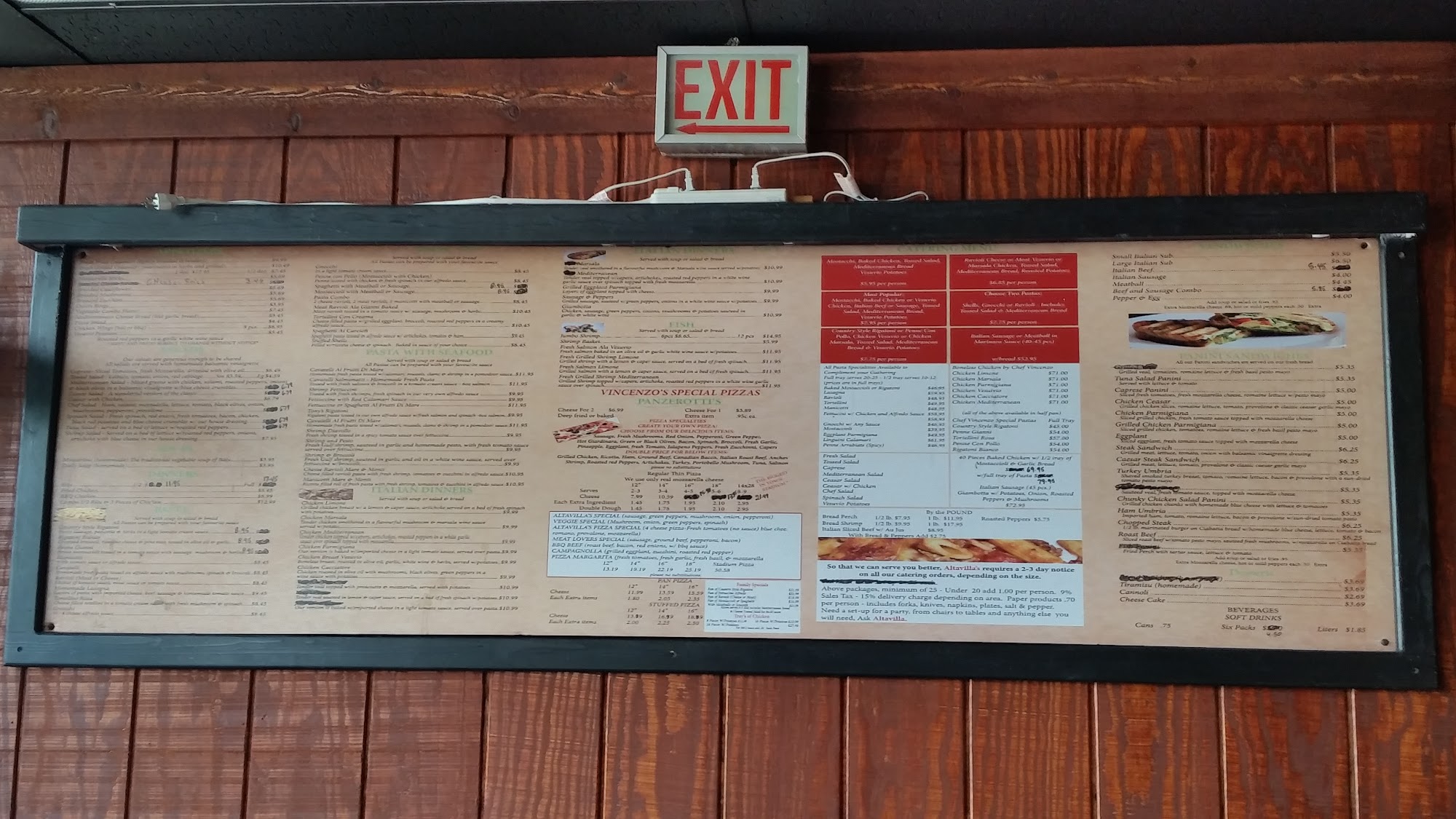 Altavilla's Menu