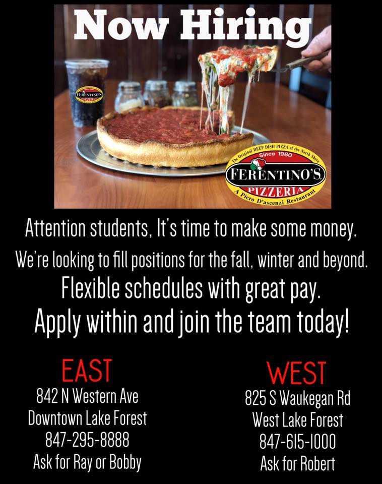 Ferentino's Pizzeria 825 S Waukegan Rd, Lake Forest