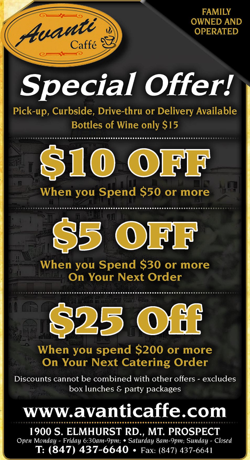 Avanti Cafe 1900 Elmhurst Rd, Mt Prospect