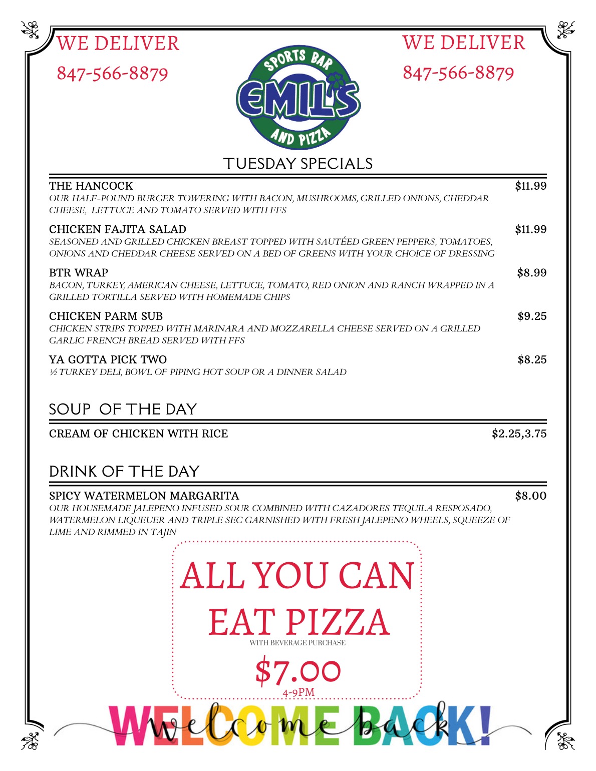 Emil's Sports Bar & Pizzeria 604 N Lake St, Mundelein