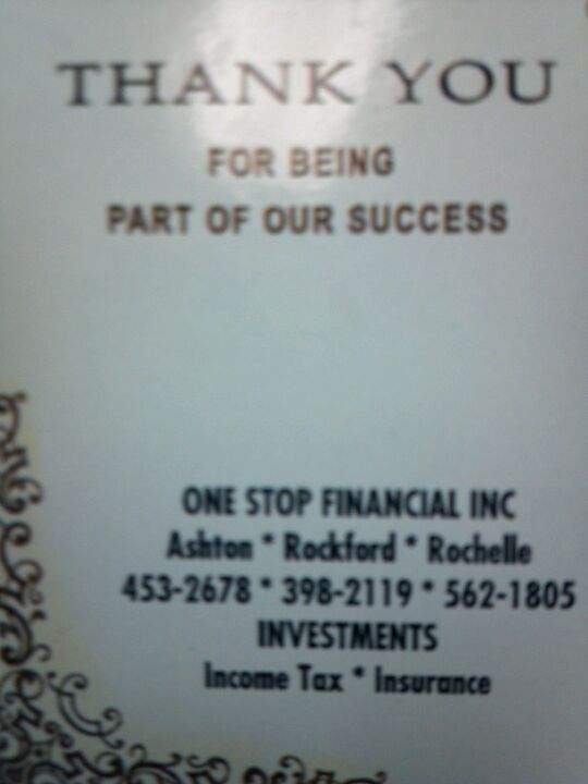One Stop Financial Inc 1500 Lincoln Ave, Rochelle Illinois 61068