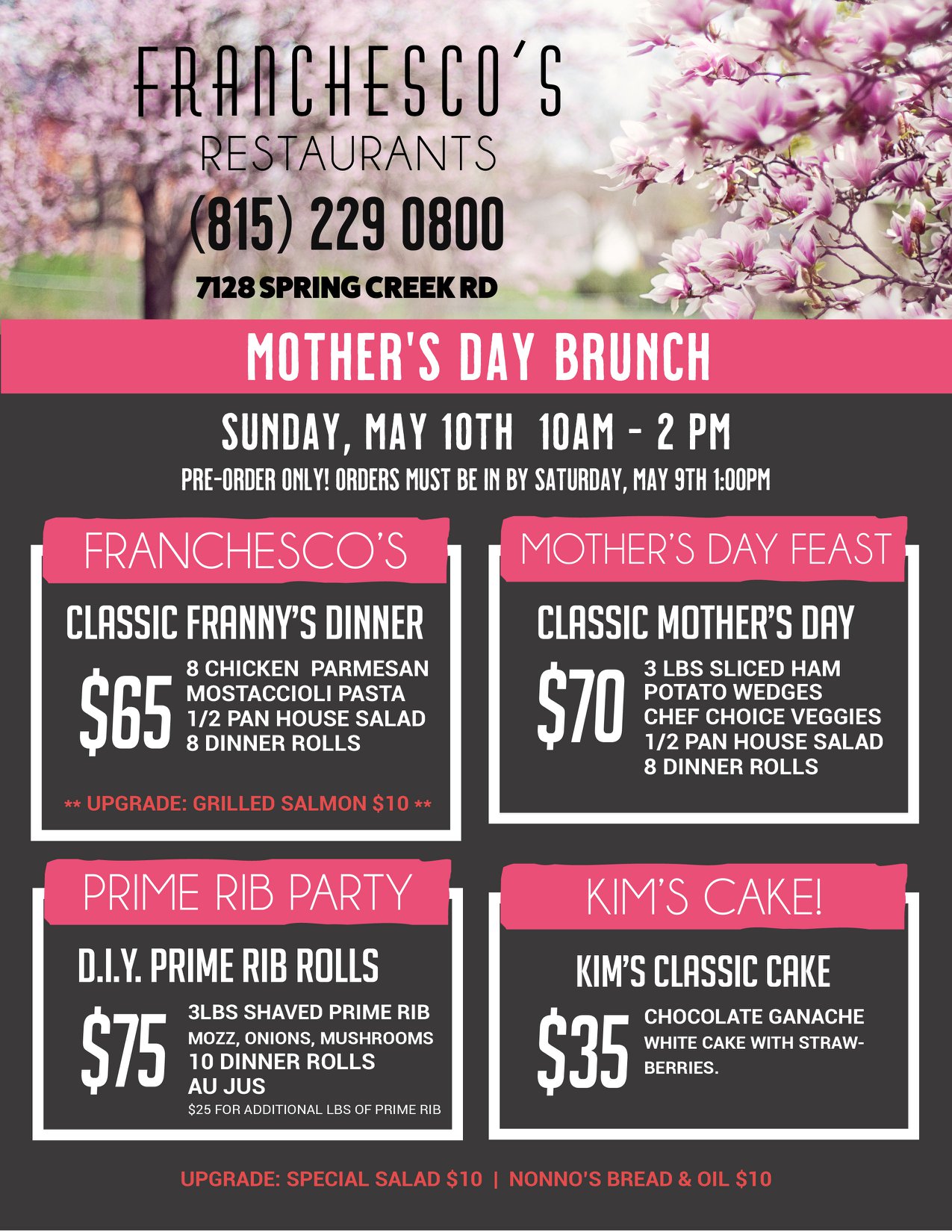 Franchesco's Ristorante 7128 Spring Creek Rd, Rockford