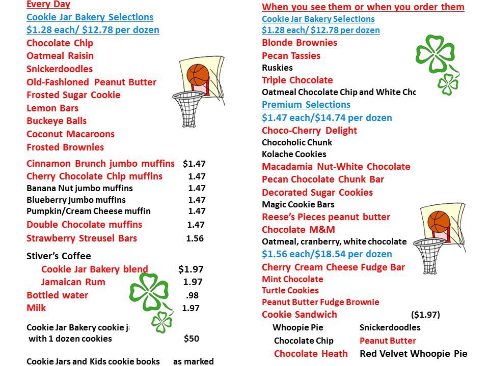 Making Sweet Memories Menu