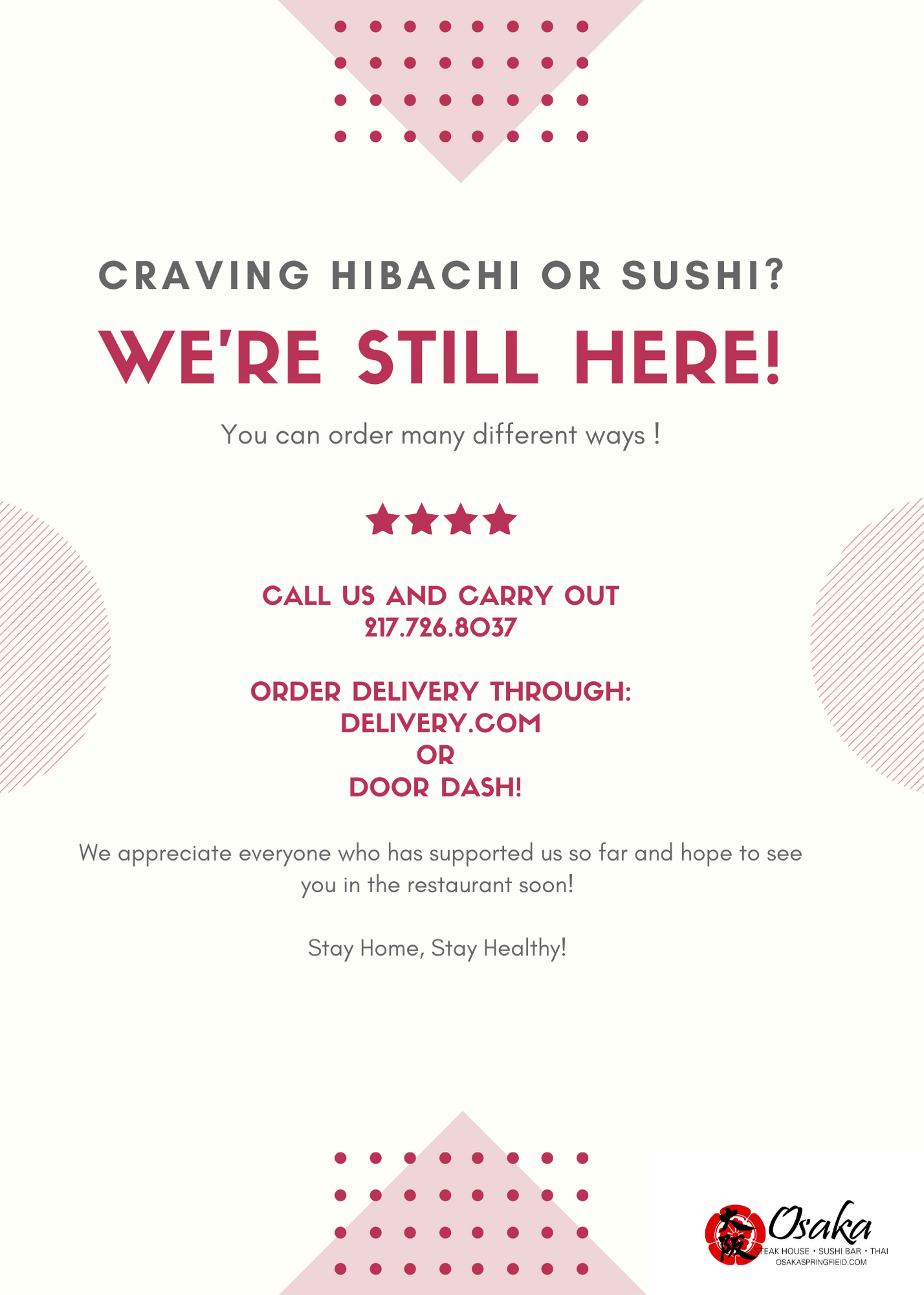 Osaka | Japanese Restaurant 1665 Wabash Ave, Springfield