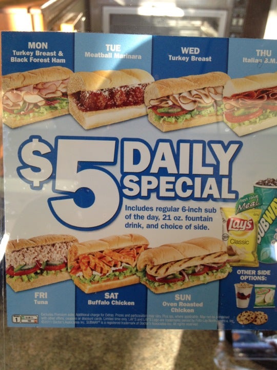 Subway Menu