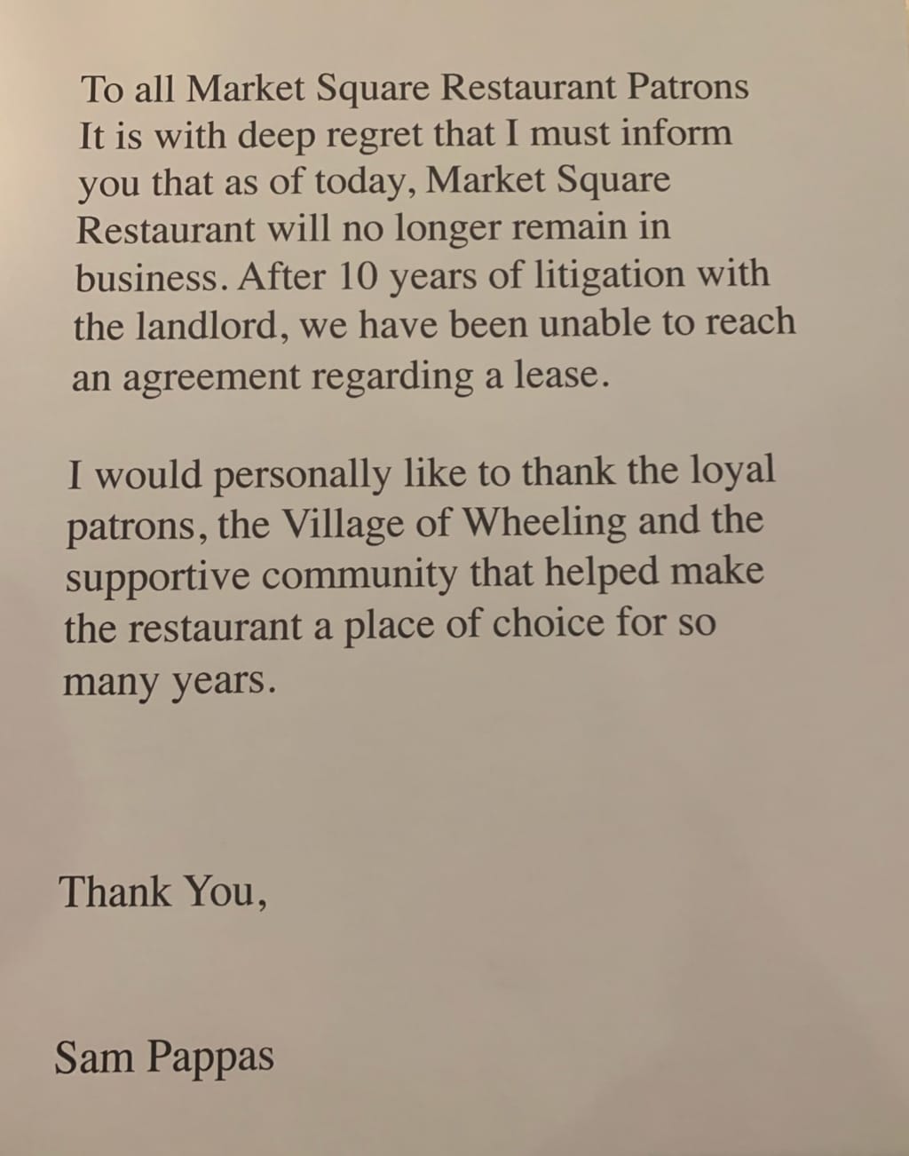 Market Square Restaurant 600 W Dundee Rd, Wheeling