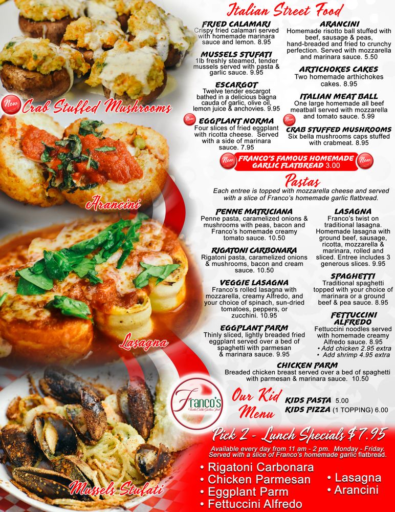 Franco's Italian Food 270 N Green River Rd, Evansville