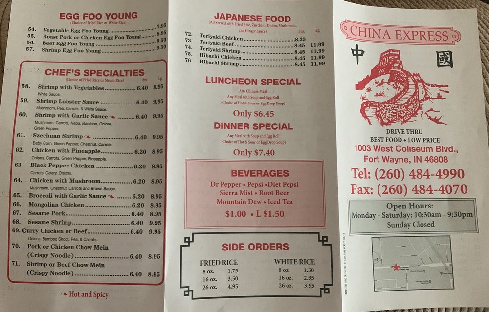 China Express 1003 W Coliseum Blvd, Fort Wayne