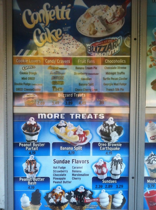 Dairy Queen (Treat) Menu