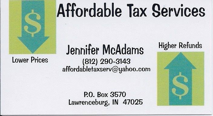 Affordable Tax Services 1265 S County Road 625 E, Milan Indiana 47031