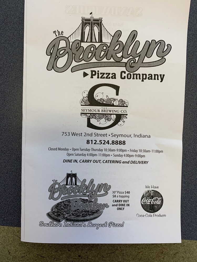 Brooklyn Pizza Co 753 W 2nd St, Seymour