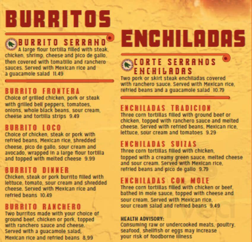 Serranos Mexican Grill 3125 Calumet Ave #3, Valparaiso
