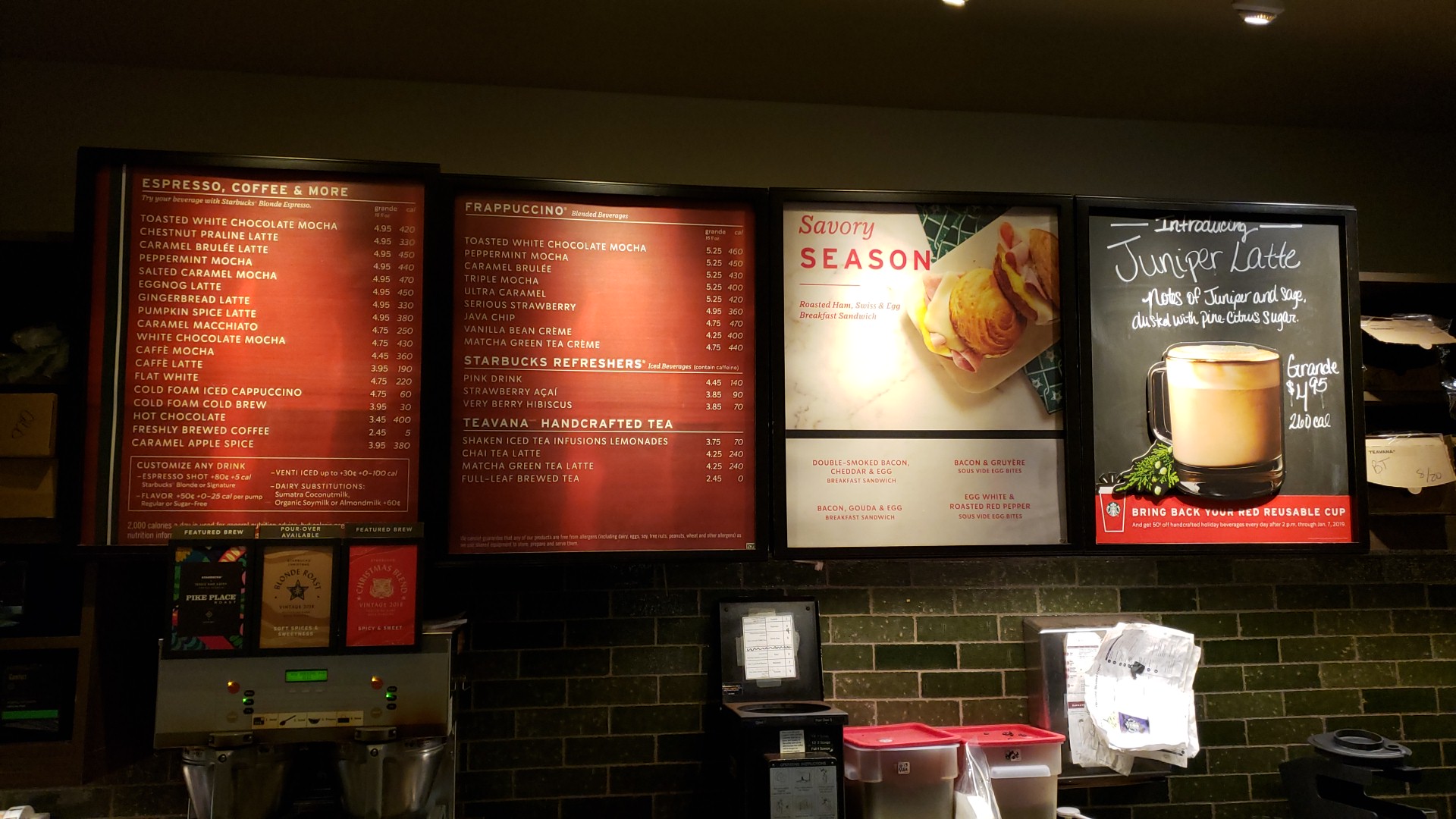 Starbucks Menu
