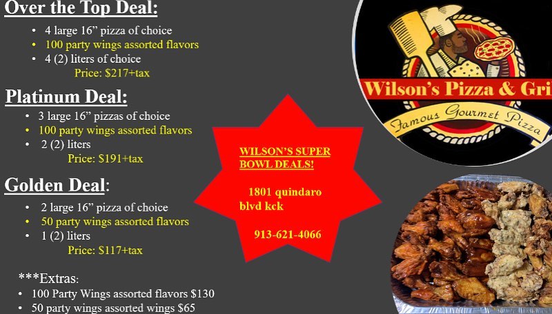 Wilson's Pizza & Grill 1801 Quindaro Blvd, Kansas City
