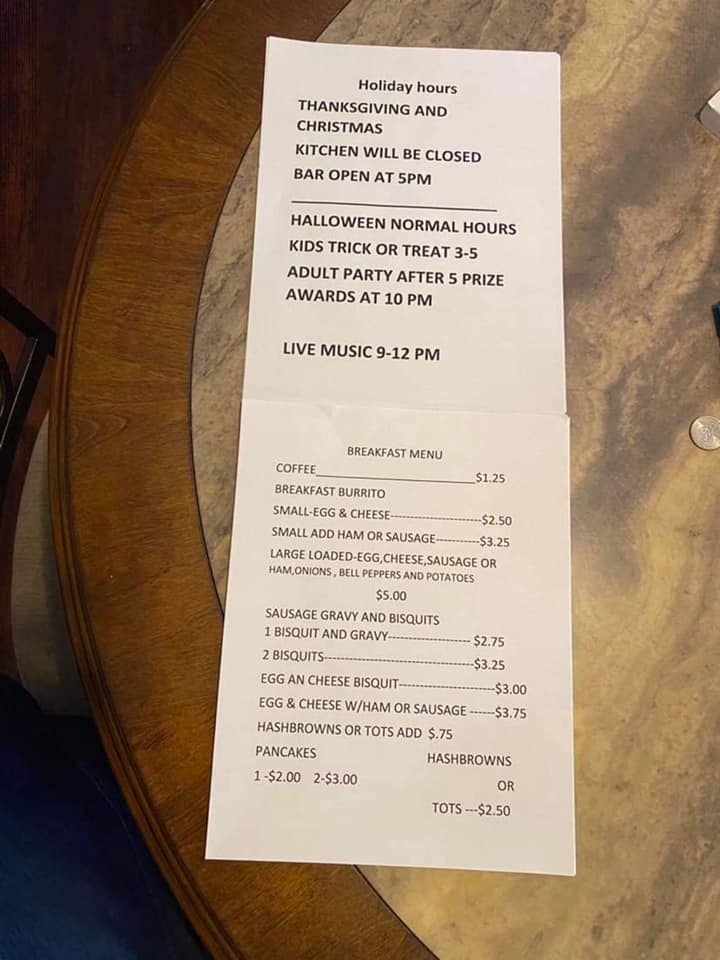 Rustlers Bar & Grill Menu