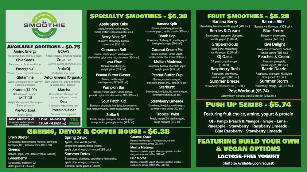 ZL Smoothie 1101 Moro St Ste #131, Manhattan