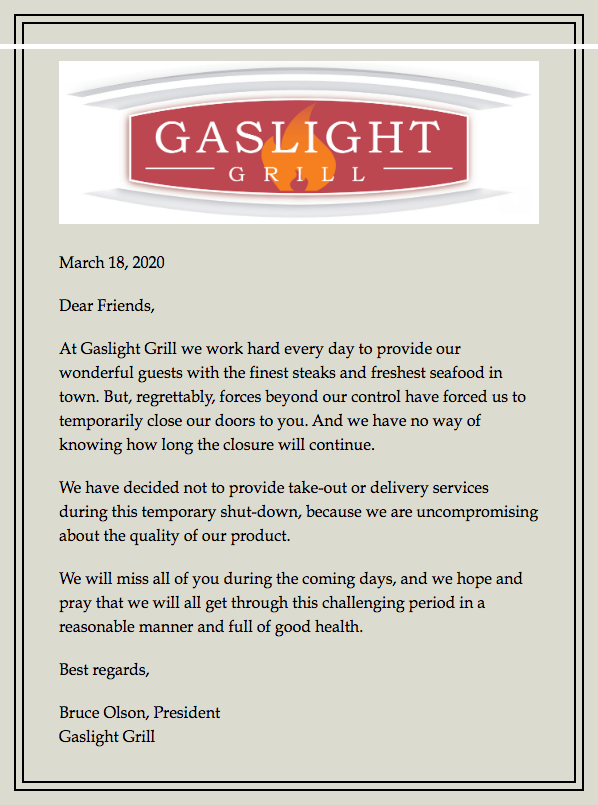 Gaslight Grill 5020 W 137th St, Overland Park