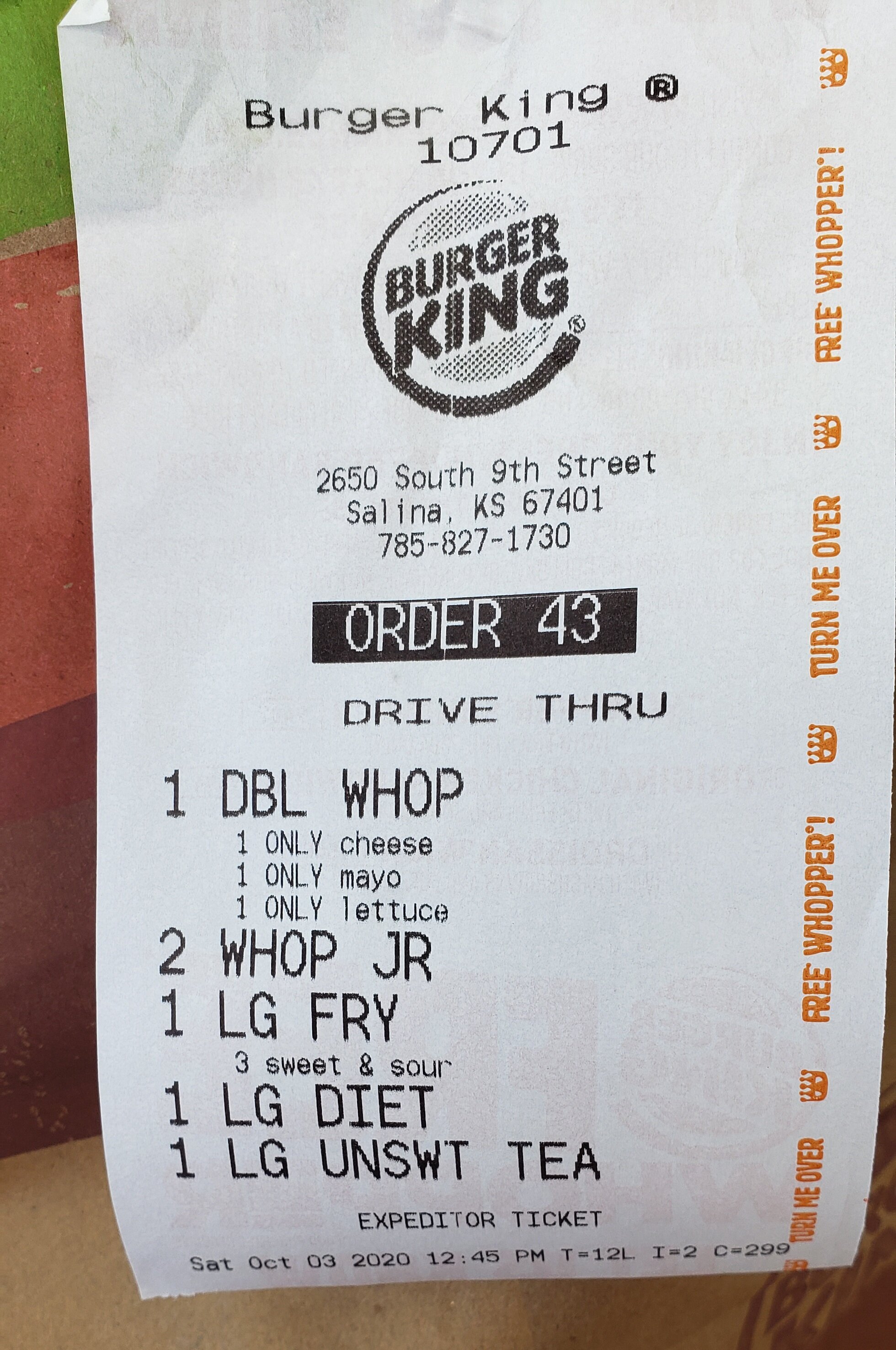 Burger King Menu